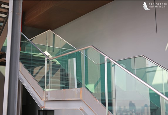 frosted glass railing
